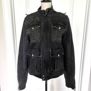 Buffalo David Bitton Black Military Field Jacket SZ S Unisex